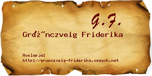 Grünczveig Friderika névjegykártya